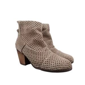 Aerosoles Shoes Womens 6.5 Bootie Vital Signs Perforated Leather Block Heel Boho